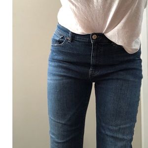 Mango denim flare cropped jeans